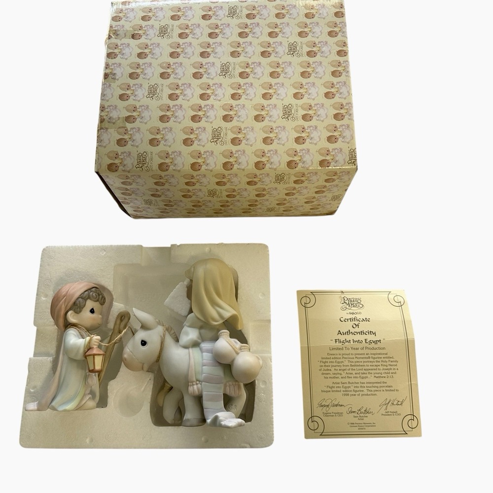 Precious Moments‎ Flight Into Egypt 1998 455970 Enesco Limited Edition With Box